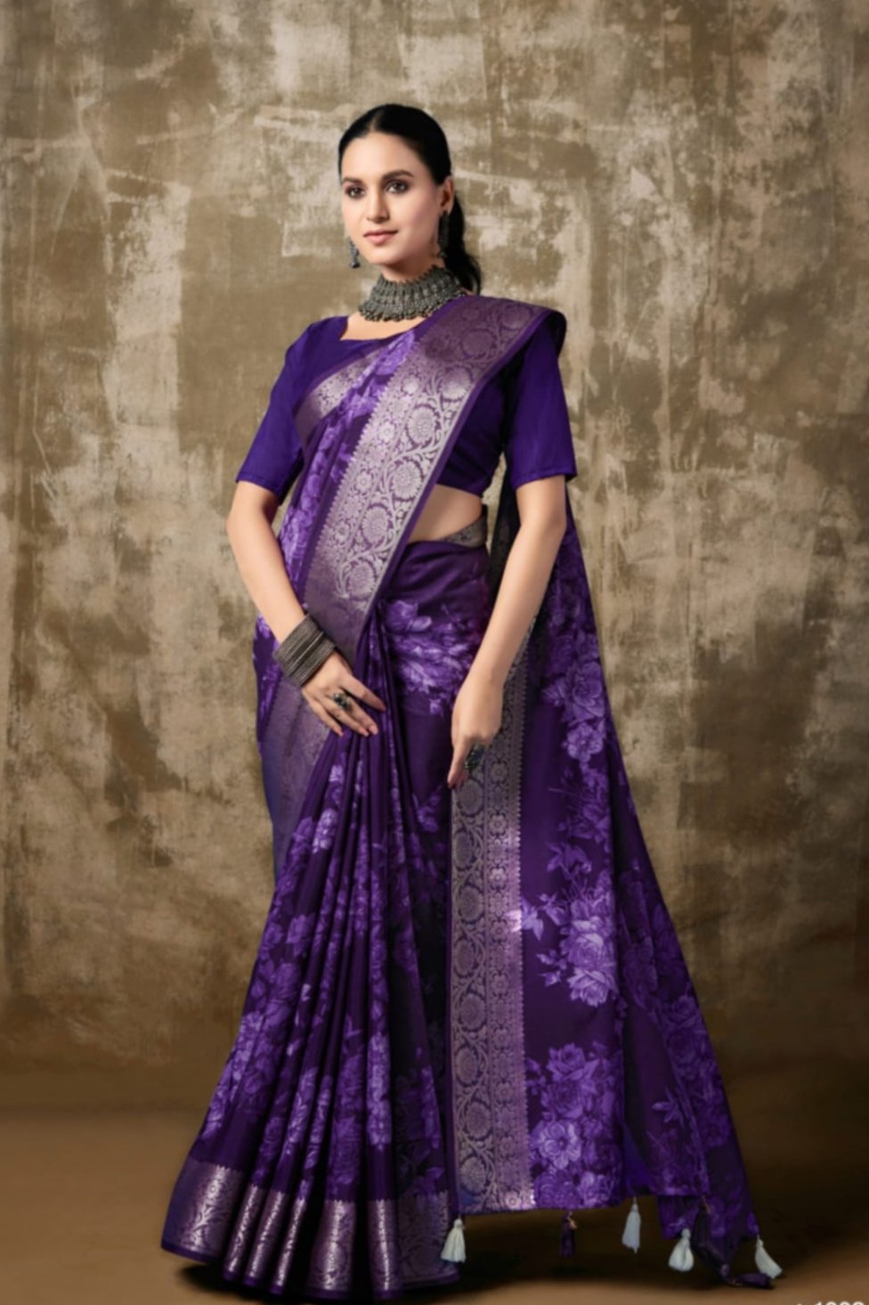 Navya Designer Saree - Dark Purple