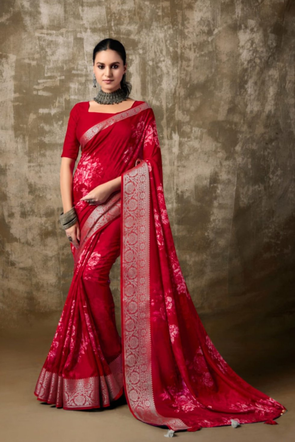 Navya Designer Saree - Red