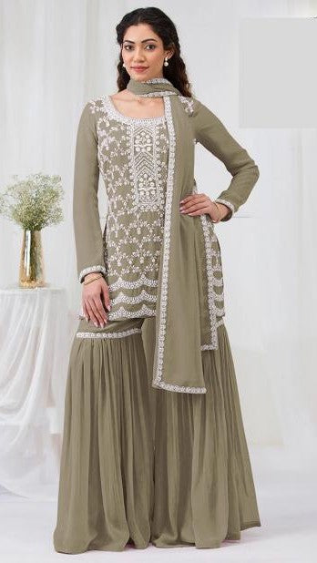 Samaira Faux Georgette Sharara Set