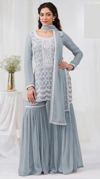 Samaira Faux Georgette Sharara Set