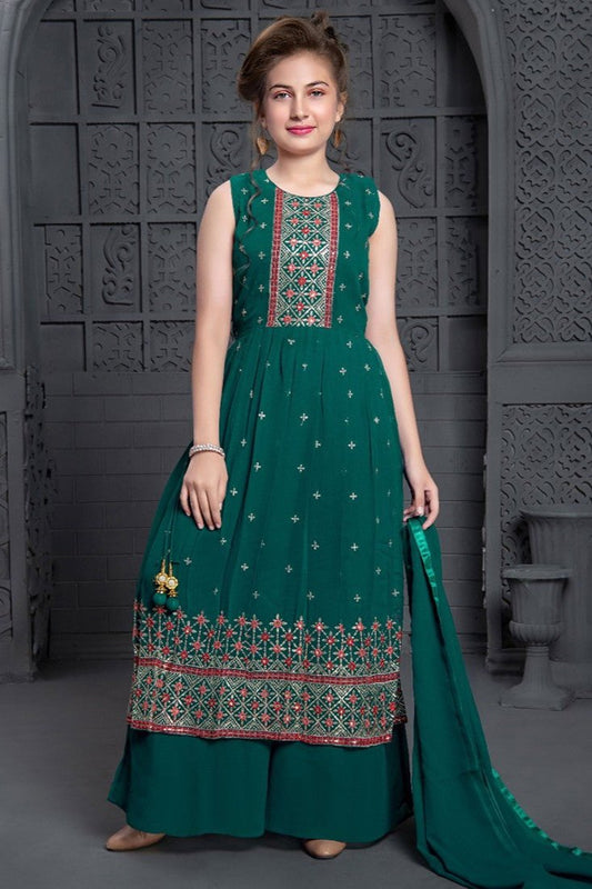 Prisha Embroidered Girls Gown