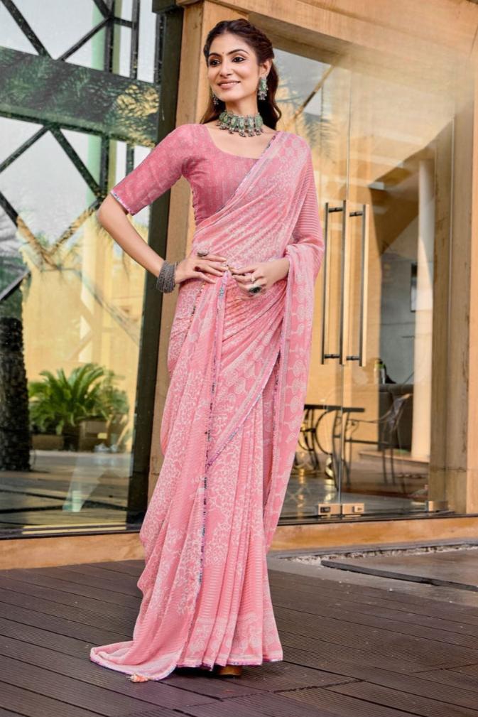 Ramija Saree - Dark Pink