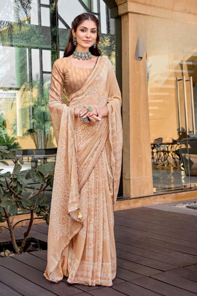 Ramija Saree - Orange