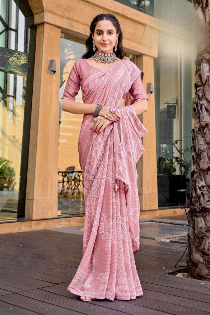 Ramija Saree - Pink