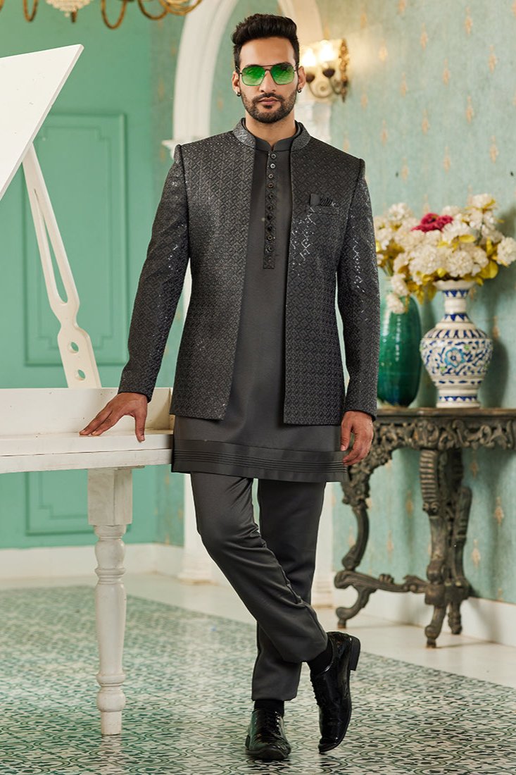 Ranveer Black Jodhpuri Suit