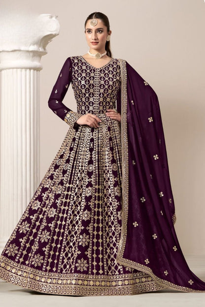 Rehmat Anarkali Suit - Purple