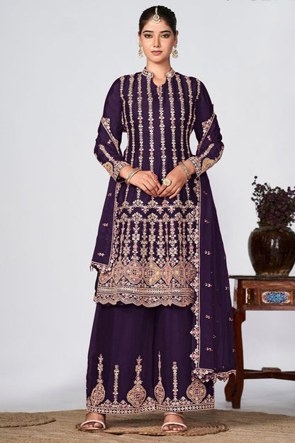 Ridhima Sharara Suit - Purple