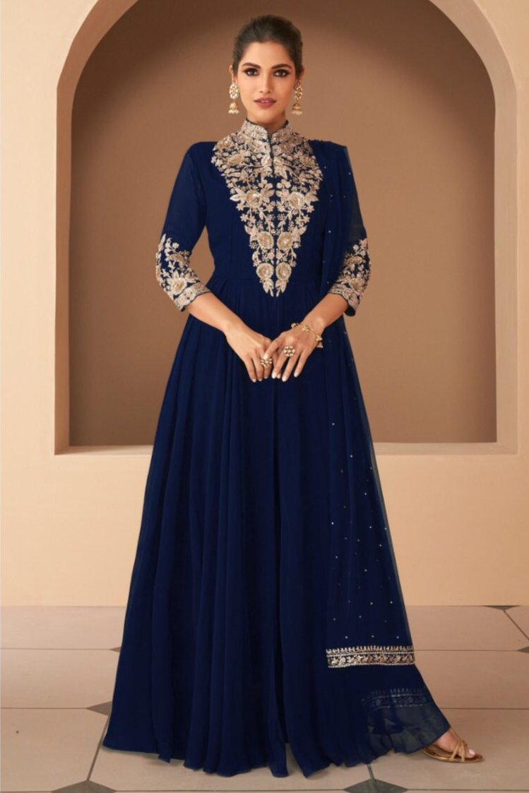 Riona Anarkali Suit - Blue