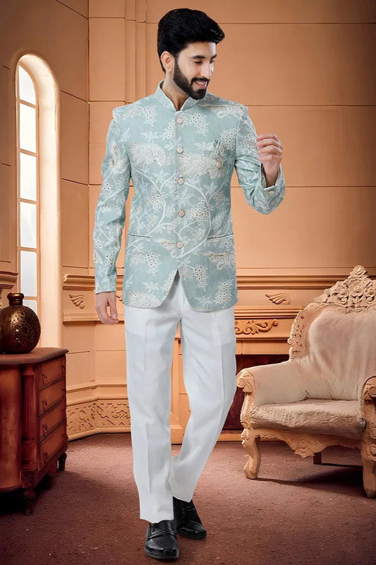 Rishad Blue Jodhpuri Suit