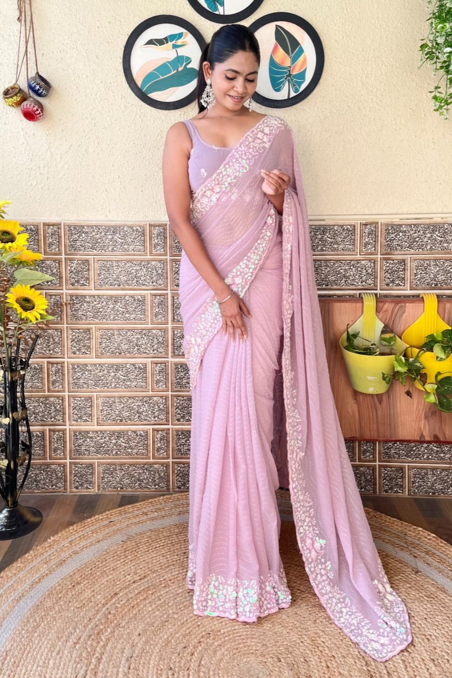 Rivara Saree - Light Purple