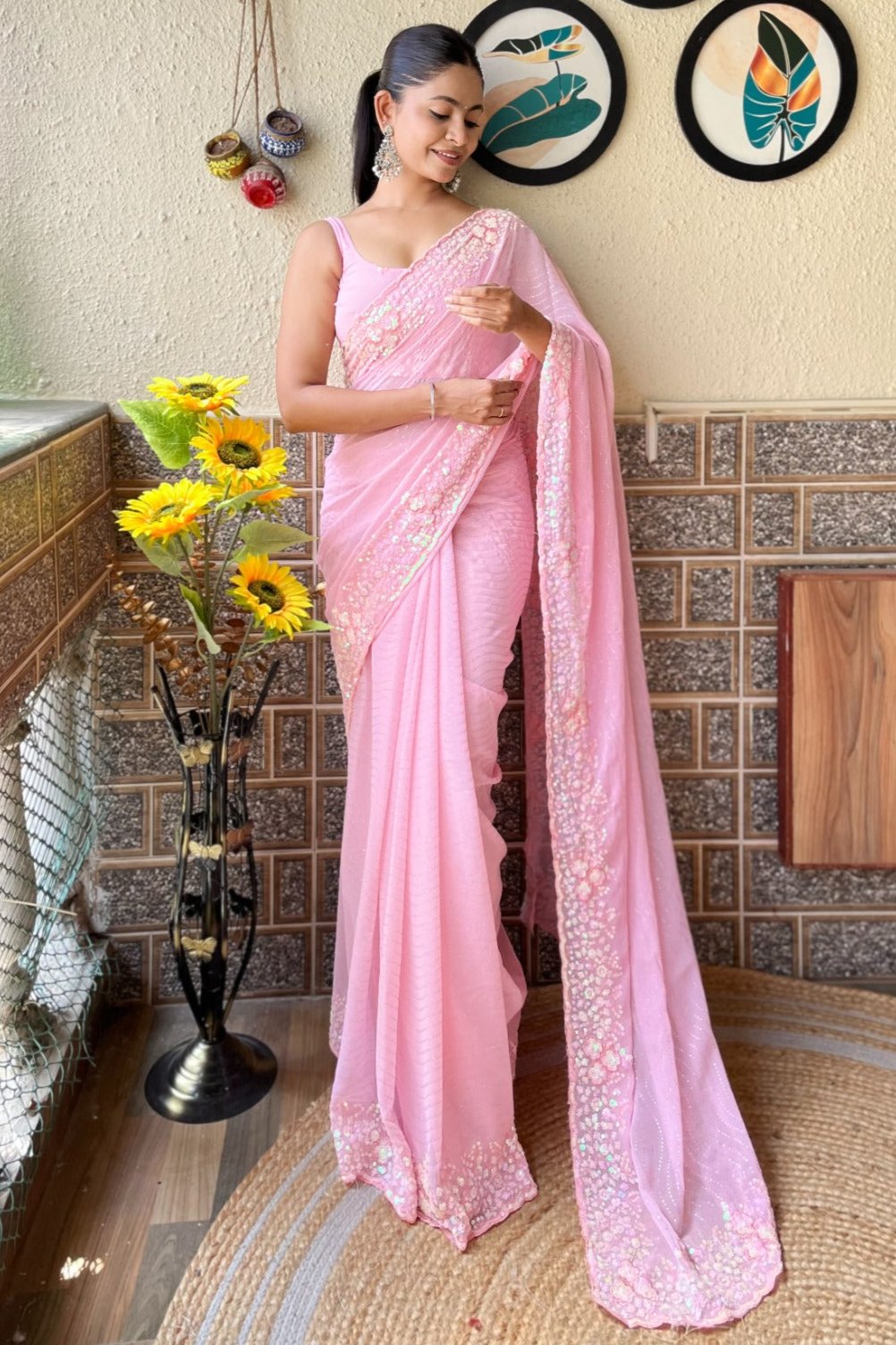 Rivara Saree - Pink