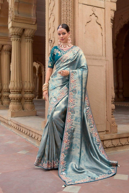 Ruhani Designer Saree - Teal