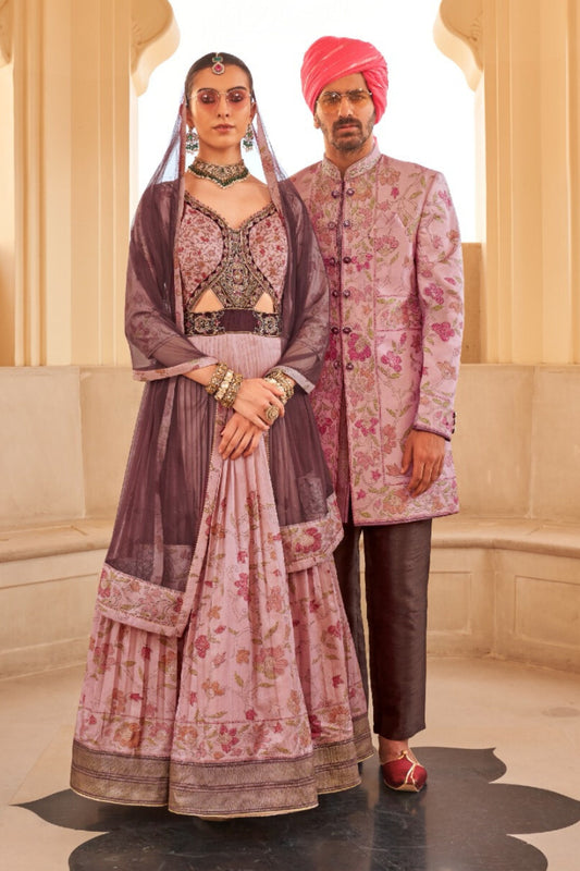 Samar & Aarya Pink Bride & Groom Ensemble