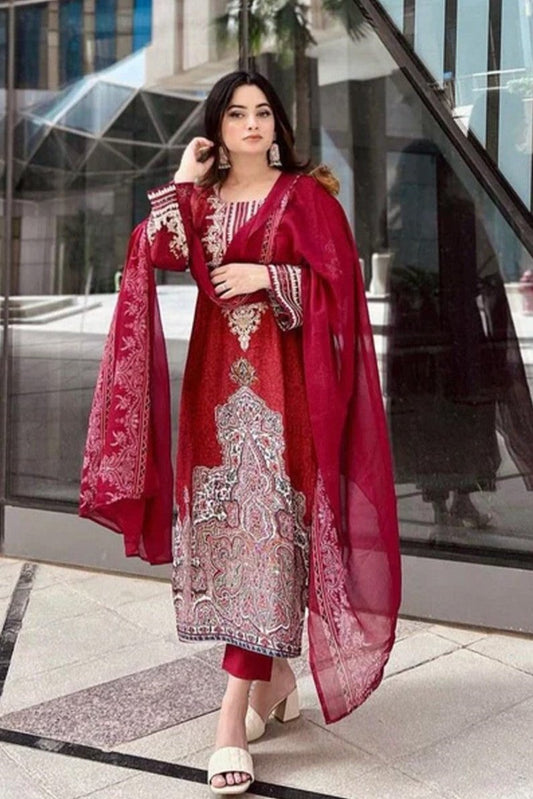 Sana Pakistani Suit - Red