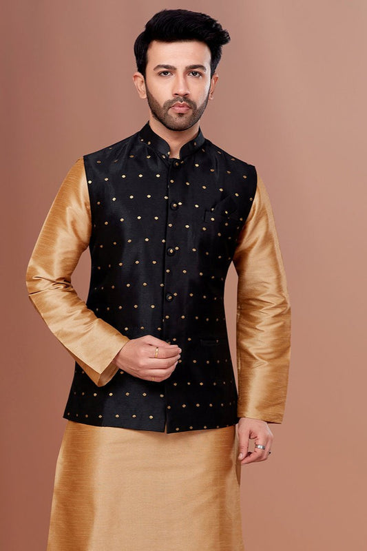 Shaurav Black Embroidered Waistcoat