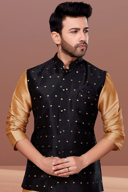 Shaurav Black Embroidered Waistcoat