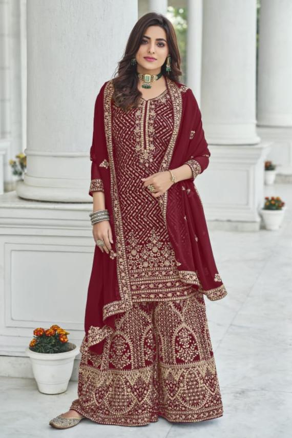 Siyaana Palazzo Suit - Red