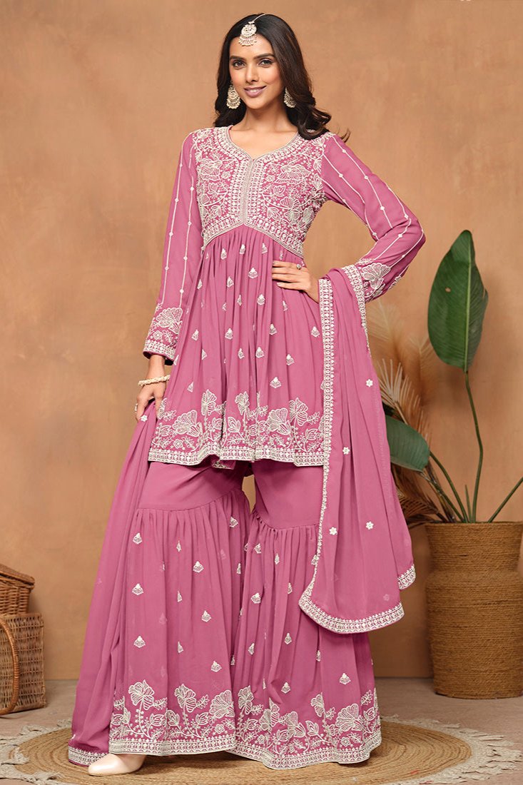 Sonia Sharara Suit - Pink