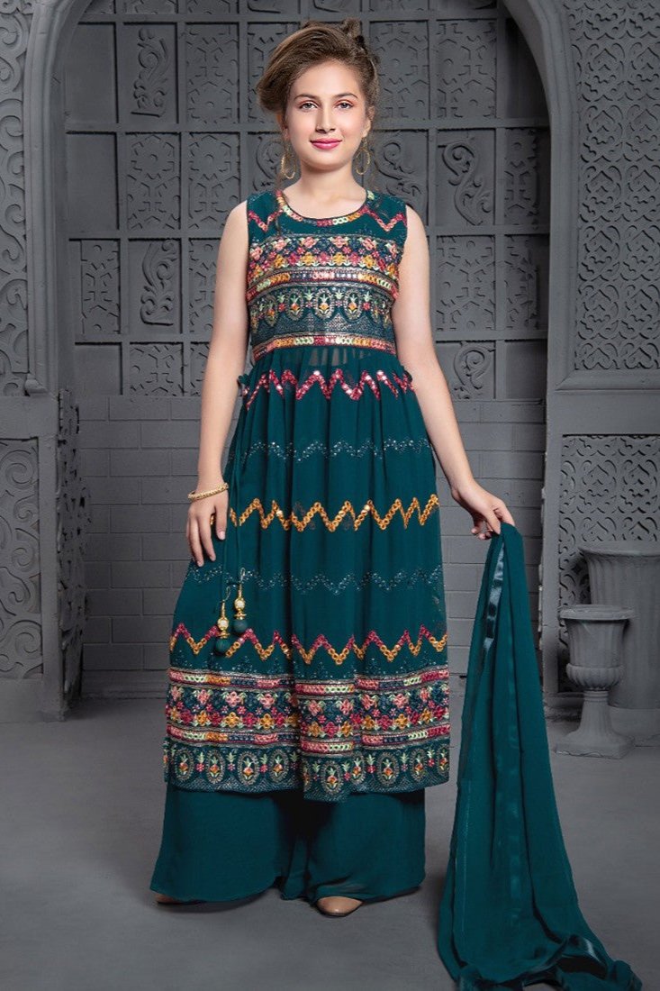 Tanisha Embroidered Girls Gown