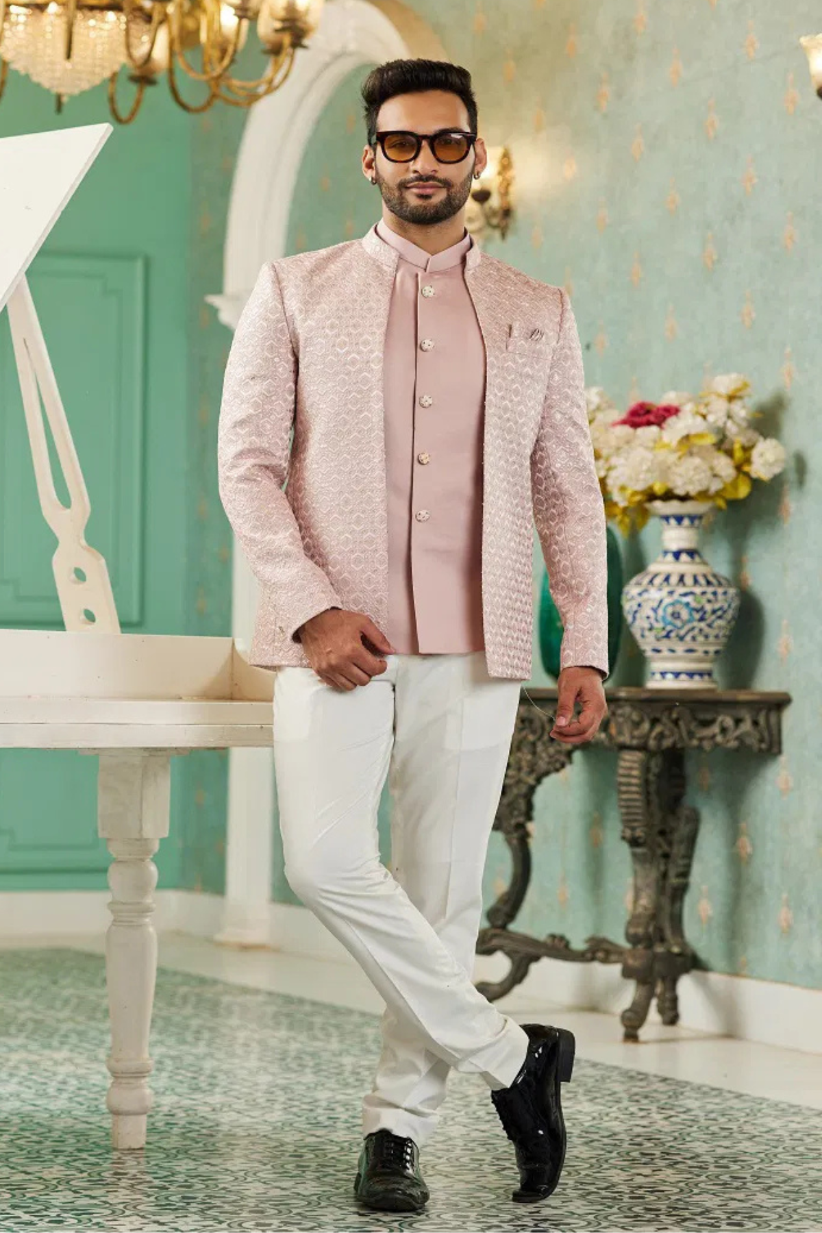 Tarun Pink Jodhpuri Suit