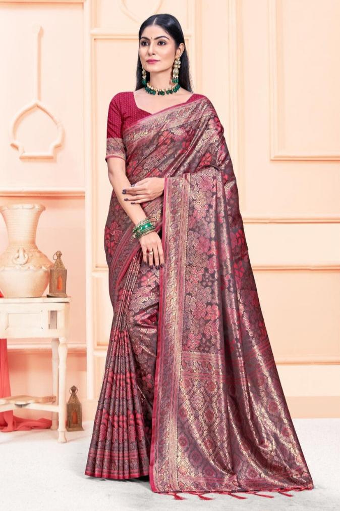 Tarunika Saree - Wine