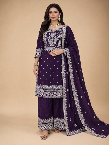 Meher Embroidered Palazzo Suit