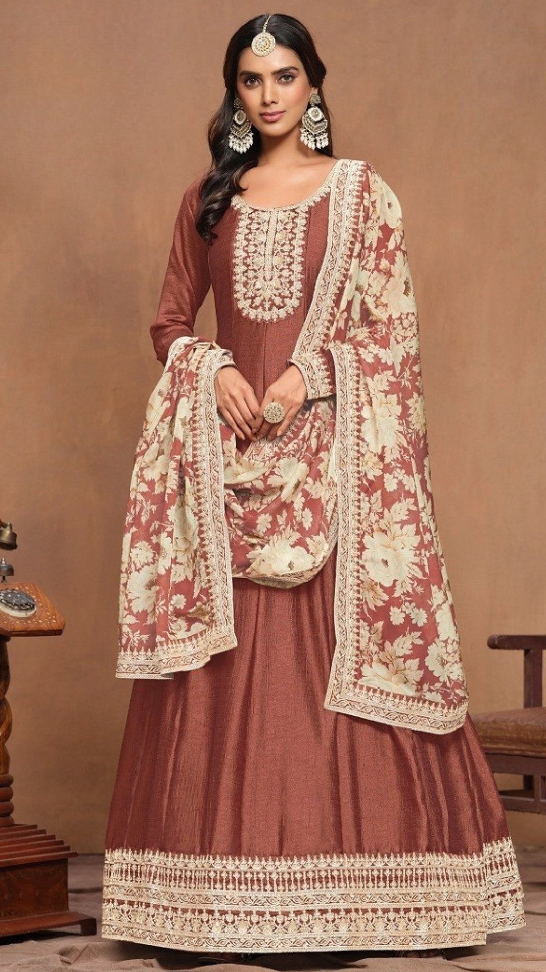 Rimsha Art-Silk Embroidered Anarkali Set