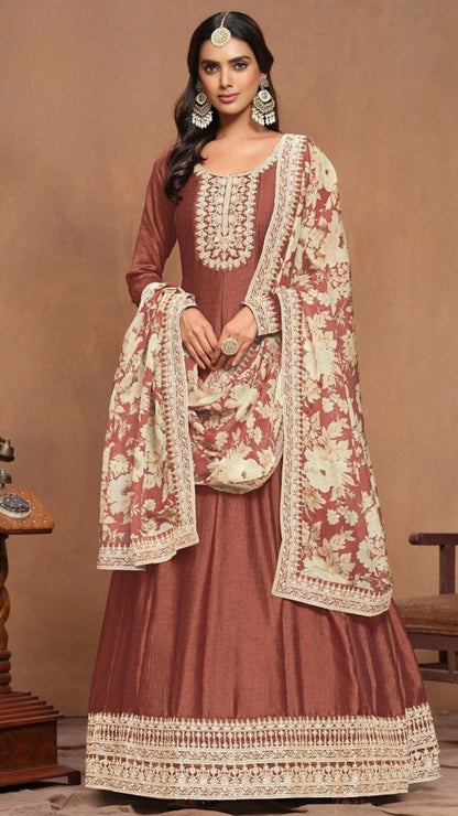 Rimsha Art-Silk Embroidered Anarkali Set