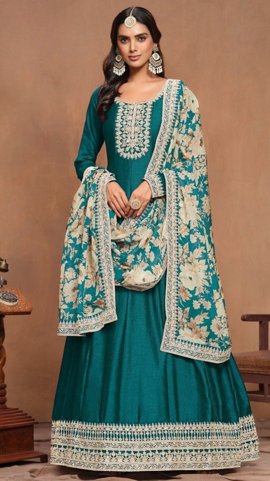 Rimsha Art-Silk Embroidered Anarkali Set