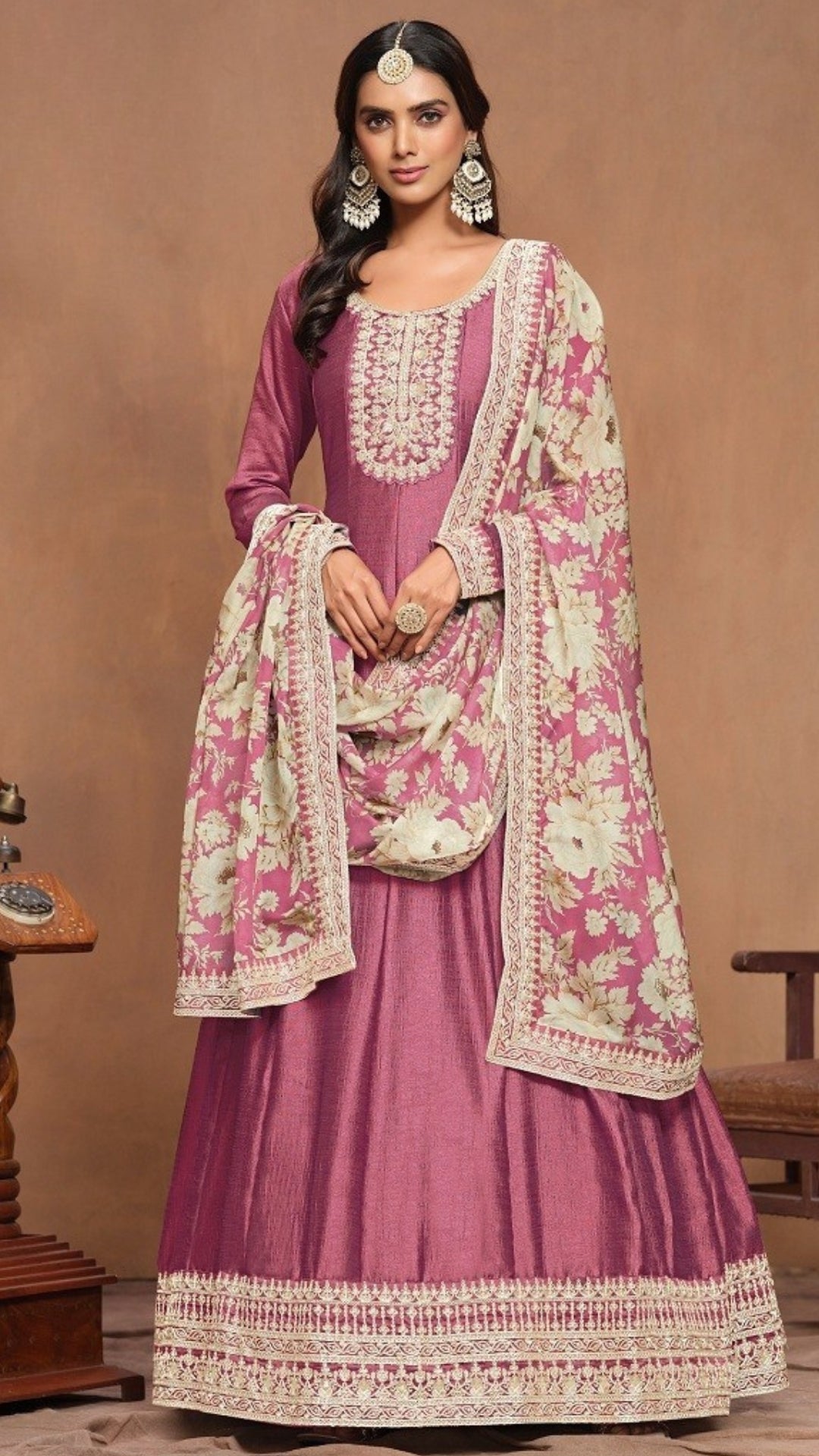 Rimsha Art-Silk Embroidered Anarkali Set
