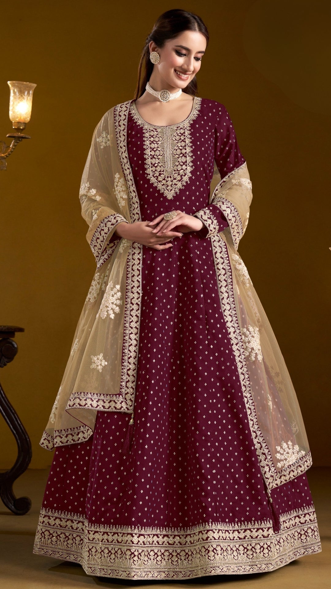 Aleena Embroidered Anarkali Set