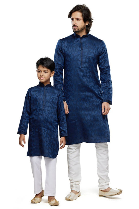 Vihaan & Arjun Father-Son Kurta Pajama Set - Blue