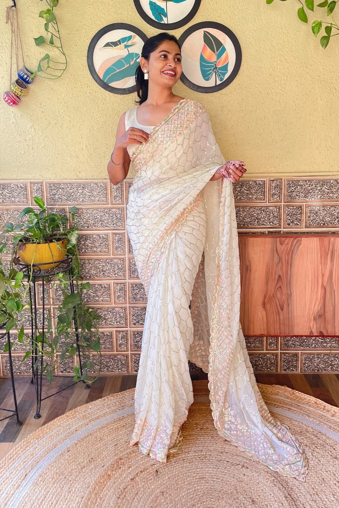 Yamika Saree - White